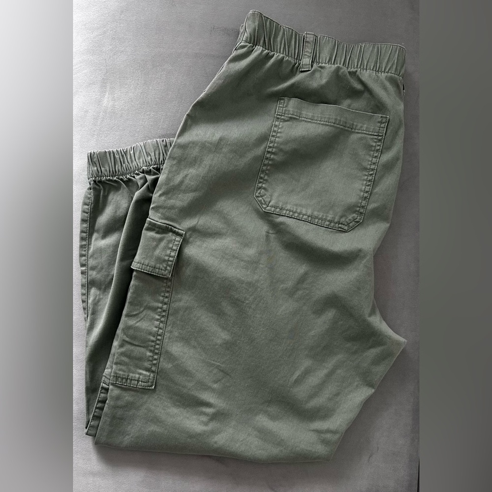 GAP Olive Green Cargo Jogger Pants Women’s XL High Rise Utility Ankle - Picture 3 of 6